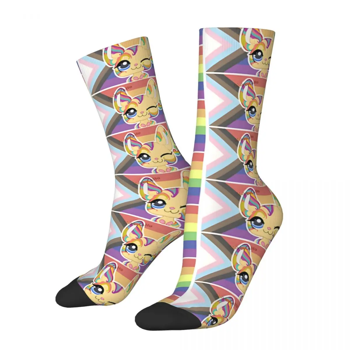 Lps Pride Lgbtqia+ Chinchilla Crazy Men's Socks Unisex Littlest Pet Shop Harajuku Pattern Printed Funny Novelty Happy Crew Sock