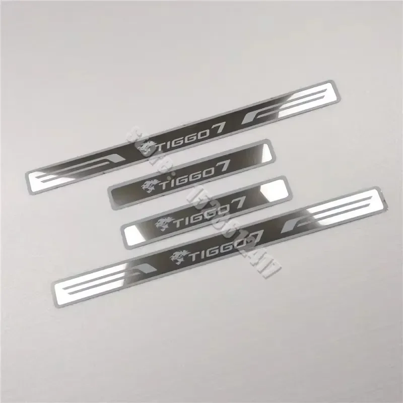 

Для Chery Tiggo 7 Pro 2017 2018 ~ 2024 накладка на порог, накладки на порог, защита педали из нержавеющей стали, автомобильные аксессуары