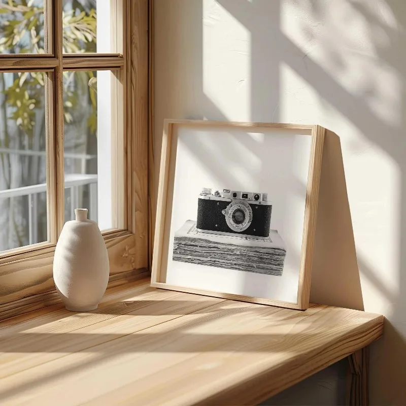 الرجعية الجمالية التصوير الفن أبيض وأسود فيلم كاميرا قماش طباعة مربع المشارك لغرفة المعيشة المنزل مكتب الرجال ديكور