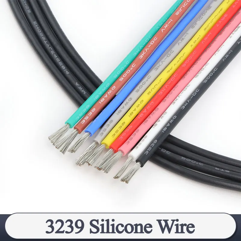 5/10m 3KV-3239 Soft Silicone Wire 30AWG - 8AWG High Temperature High Pressure Resistance LED Lighting Electronic Cable