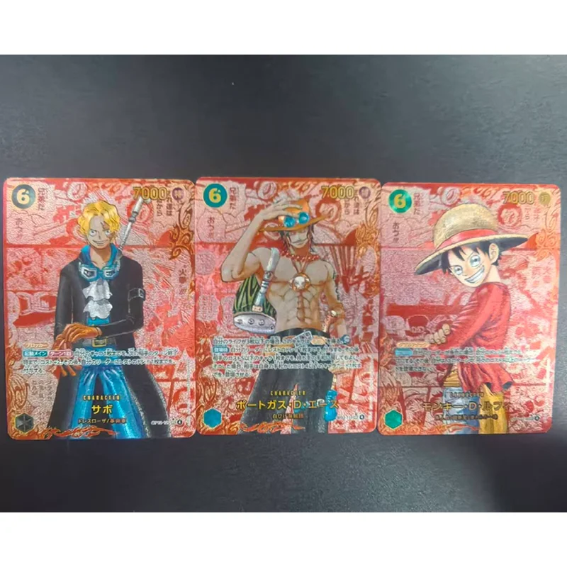 لتقوم بها بنفسك قطعة واحدة Opcg اليابانية الإنجليزية القرد لوفي شانكس الفضة الآس سابو مارشال D تعليم جمع لعبة بطاقة فلاش #2