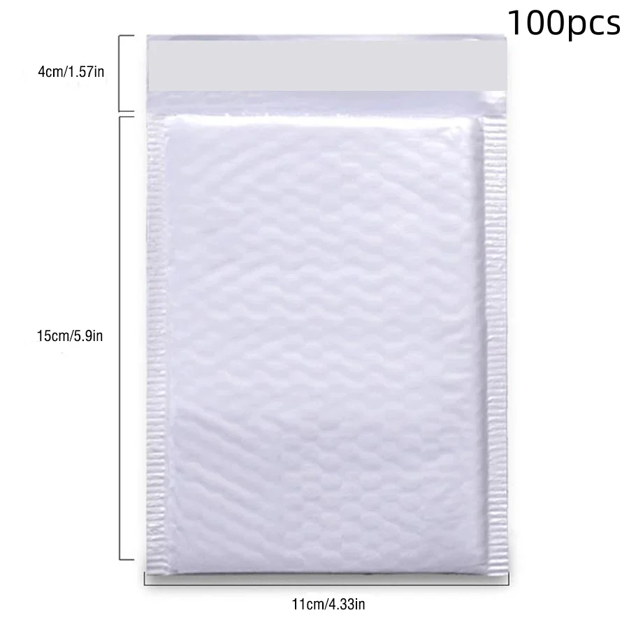 100 stuks witte bubbelenveloppen met bubbelbuffer en antibotsing zelfklevende afdichtingsstrips voor expresverpakkingen - afbeelding 1