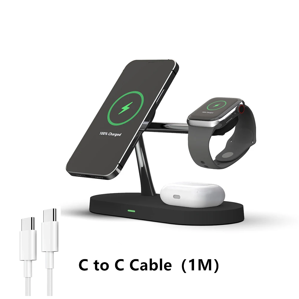 Беспроводная зарядная станция 3 в 1 для iPhone, Watch, AirPods
