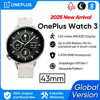 2025 年新款 OnePlus Watch 3 43mm 全球版智慧手錶,配備 1.32 吋 AMOLED 顯示屏,續航時間長達 60 小時,搭載 Wear OS by Google 作業系統,支援 GPS 和 NFC。 8 最佳銷售 43毫米手錶 - №6