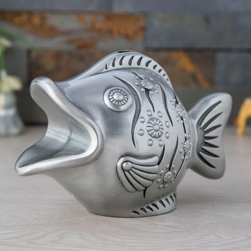 

Creative Fish Metal Piggies Bank Coin Organizer Money Saving For Kid's Money Cash Box Euro Coin Wallet PB027