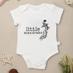 Little Mandrake Fun Newborn Girl Clothes White Pure Cotton 0 to 24 Months Baby Onesie Loose Cozy Toddler Boy Romper Dropshipping