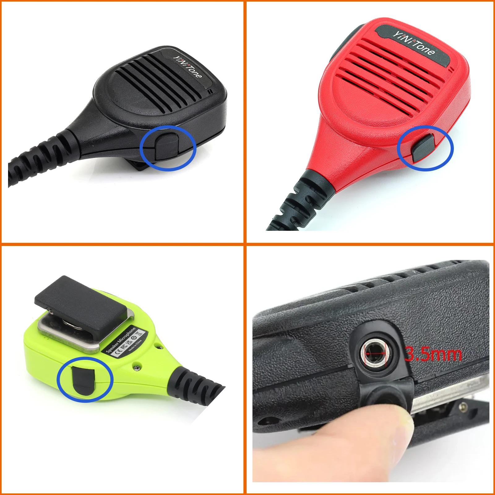 YiNiTone PMMN4013A TK 2핀 라디오 스피커 마이크로폰 3.5mm 오디오 잭 포함 바오펑 UV-5R BF-888S 콴셩 켄우드용