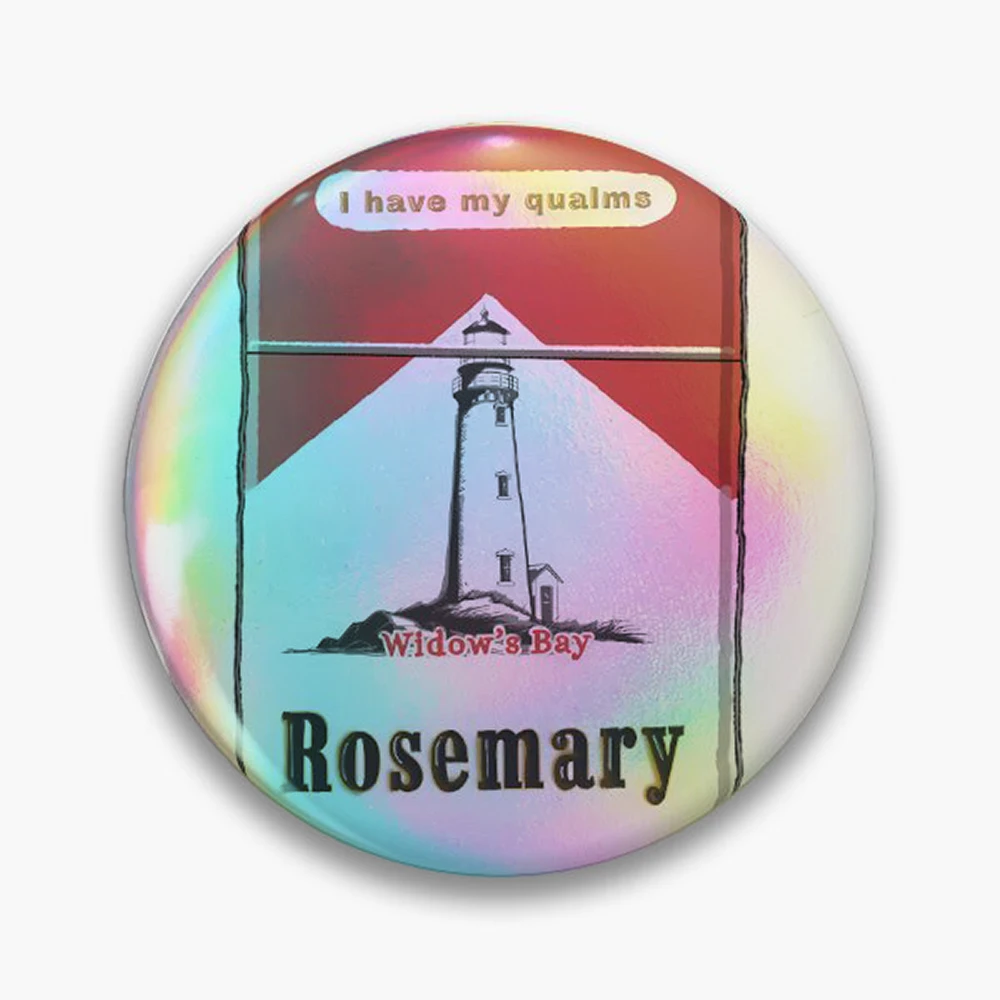 Rosemary From Widow'S Bay Pin Holographic Star Heart Pin Brooches Laminated Button Fashion Accessory