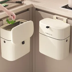 Household plastic flip-top wall-mounted trash can kitchen bathroom bathroom gap wall-mounted storage simple trash can