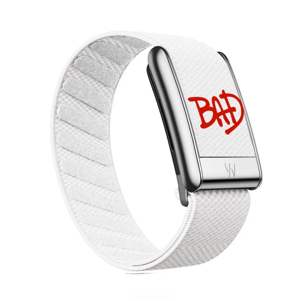 For WHOOP 5.0 MG Band White Red Slogan Printed Nylon Woven Strap Sport Replacement Wristband Fitness Tracker Accessories