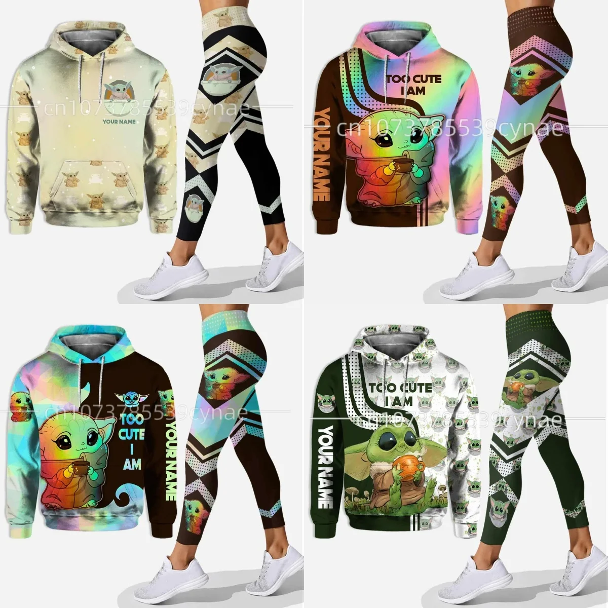 

2024 3D New Hoodie Women's Set Sports Hooded Sweater Yoga Pants Disney Yoga Underwear Cute womens graphic hoodie sudadera