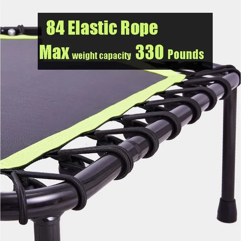 48 Inch Trampoline With Armrest, Elastic Rope And Mobile phone holder, Foldable Household Trampoline