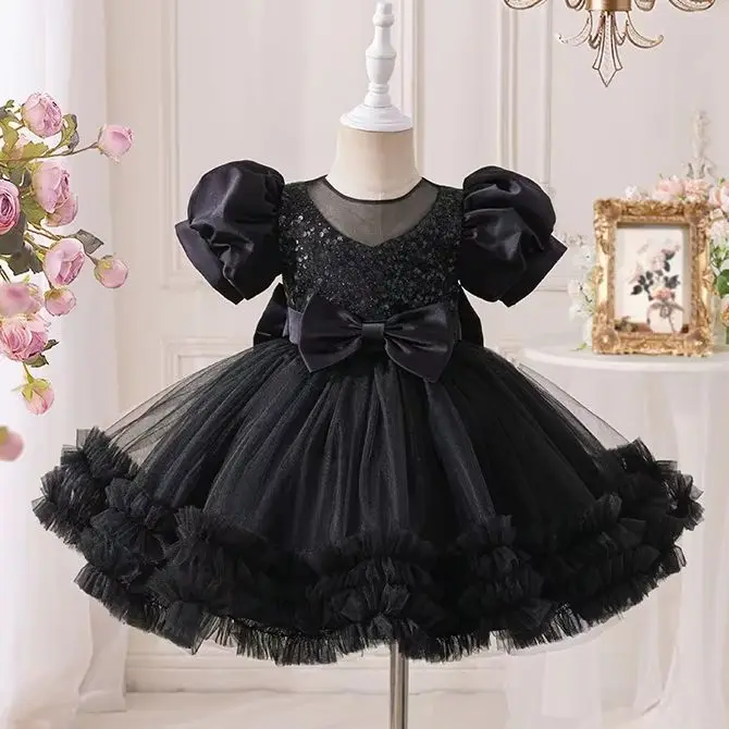 

Вечерние платья с блестками для маленьких девочек, элегантное детское платье принцессы на день рождения, милое детское платье для крещения, свадьбы, первого дня рождения