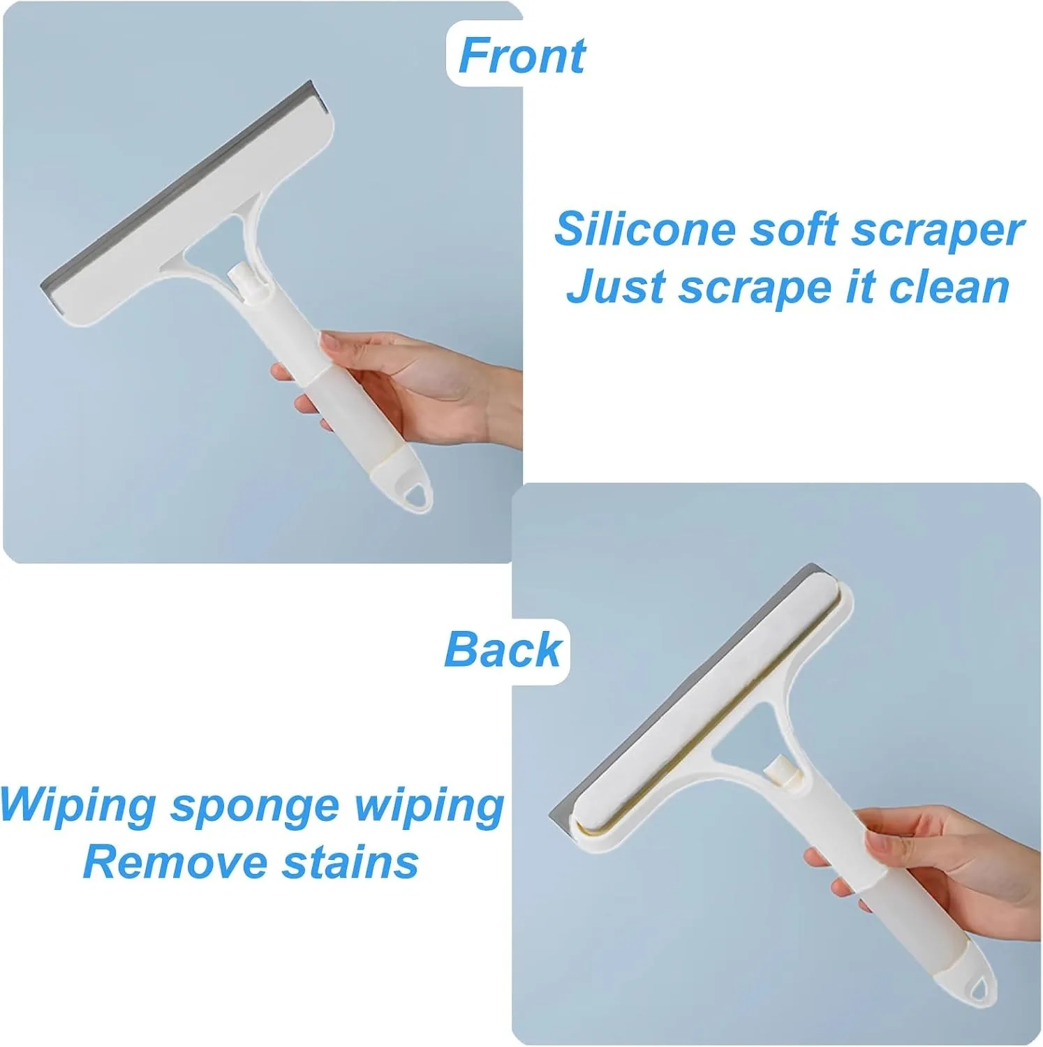 3-in-1 Window Cleaning Scraper, Clean Window Squeegee with Sprayer Spray Bottle, Window Squeegee for Shower Glass, Mirror, Car a