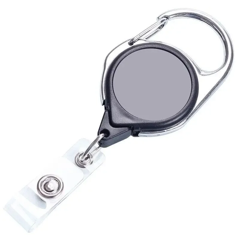 1PC Metal Retractable Badge Reel for Name ID Card Holder Students Bus Pass Card Badge Holder Rope School Office Supplies