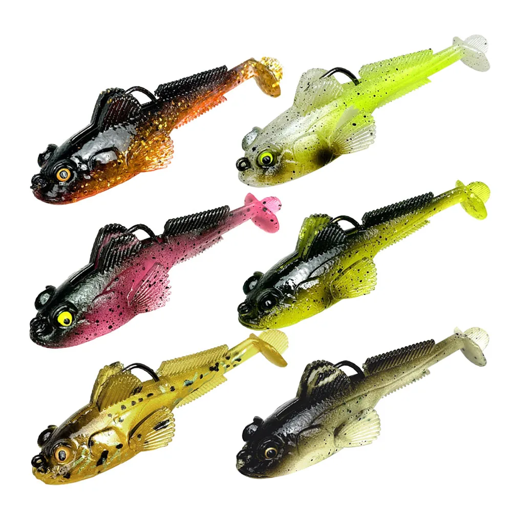 6 stücke Angeln Locken 7,5 cm 18g Grundel Köder Jig Wurm Wobbler Silikon Weichen Köder für Hecht Bass Shad swimbait Pesca – Detail 3
