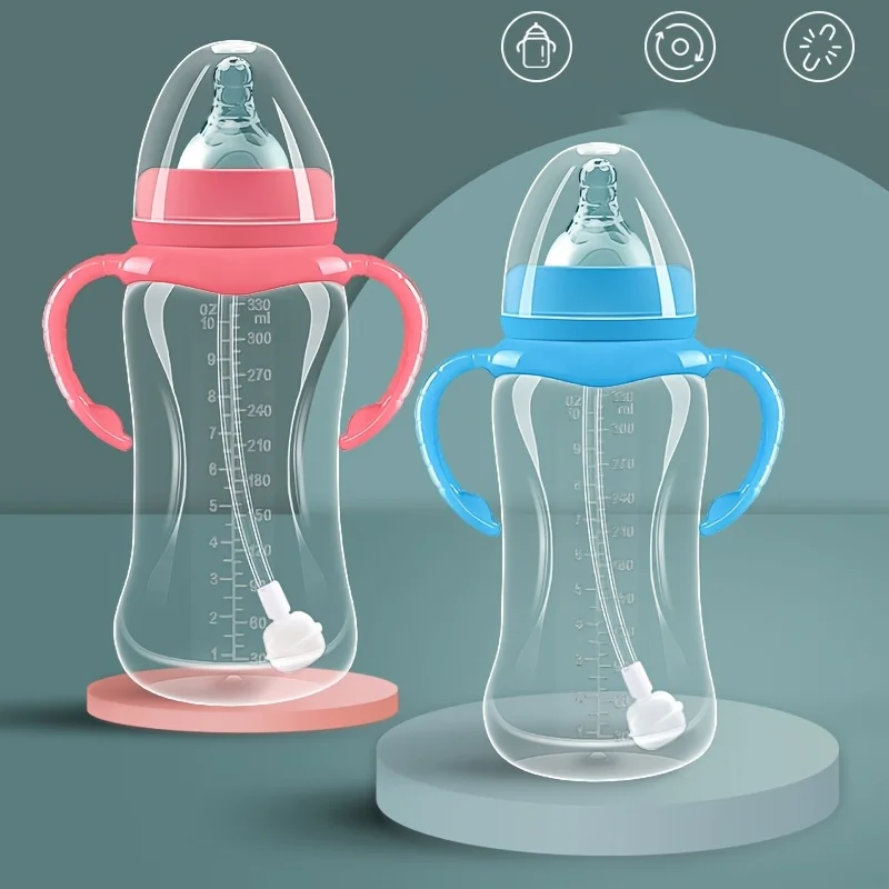 baby bottles, newborn PP bottles with handles for easy grip, suitable for both boys and girls, impact and heat resistant - the p
