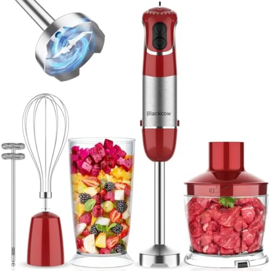 

Multi-Use 5 in 1 Immersion Blender 3.0 BPA-Free 800W 12 Speed Hand Blenders for Kitchen Copper Motor Stainless Steel Blade Emul