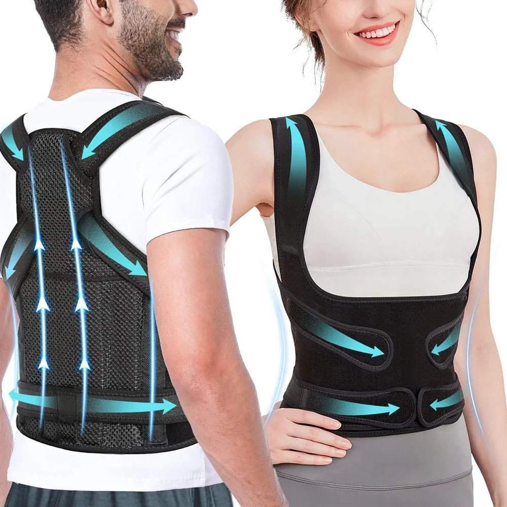 Posture Corrector for Women and Men - Adjustable Back Brace & Straightener for Scoliosis, Hunchback Spine Corrector Back Support