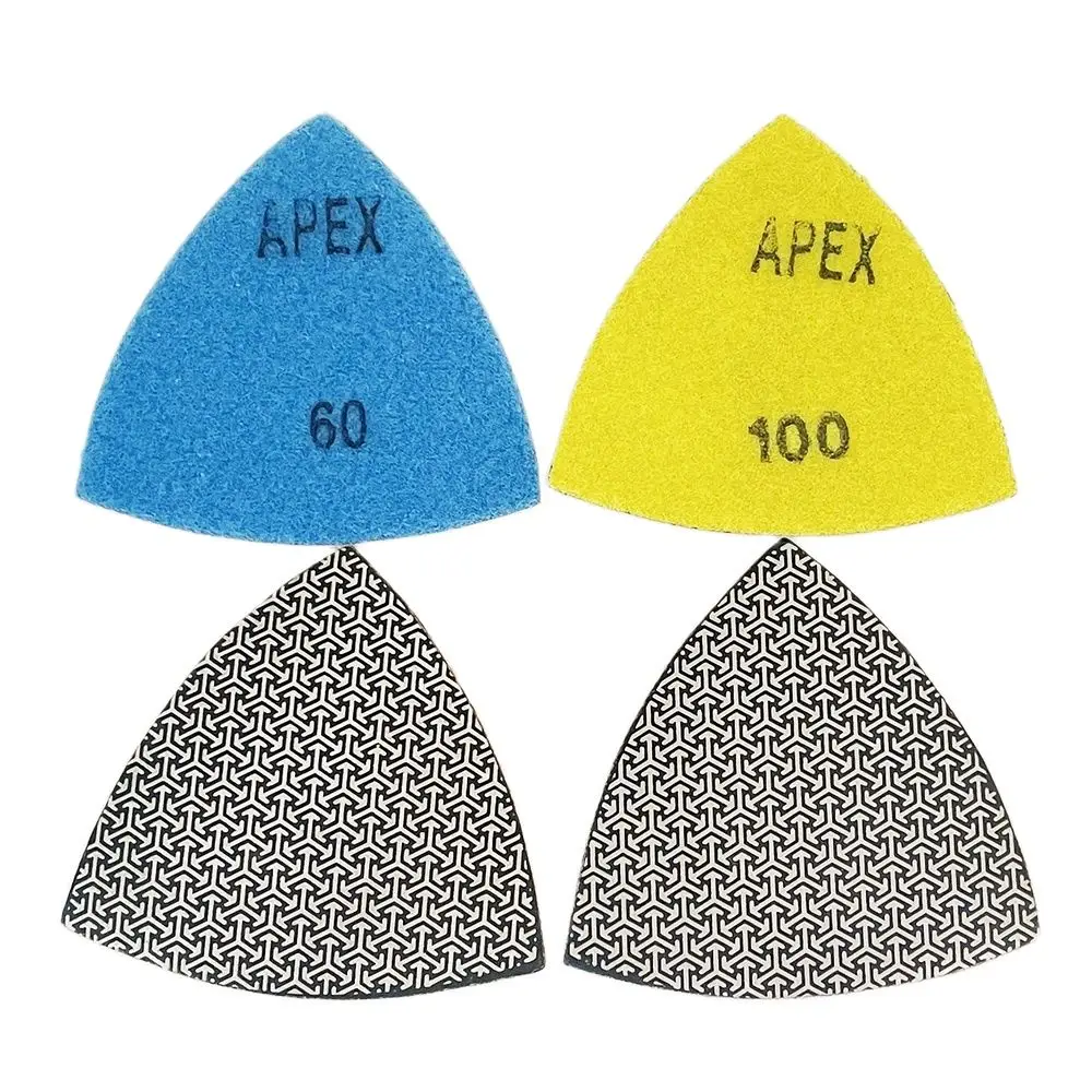 

4Pcs Triangle Diamond Electroplated Grinding Pad Rock Plate Ceramic Tile Edge Trimming Marble Quartz Stone Polishing Disc