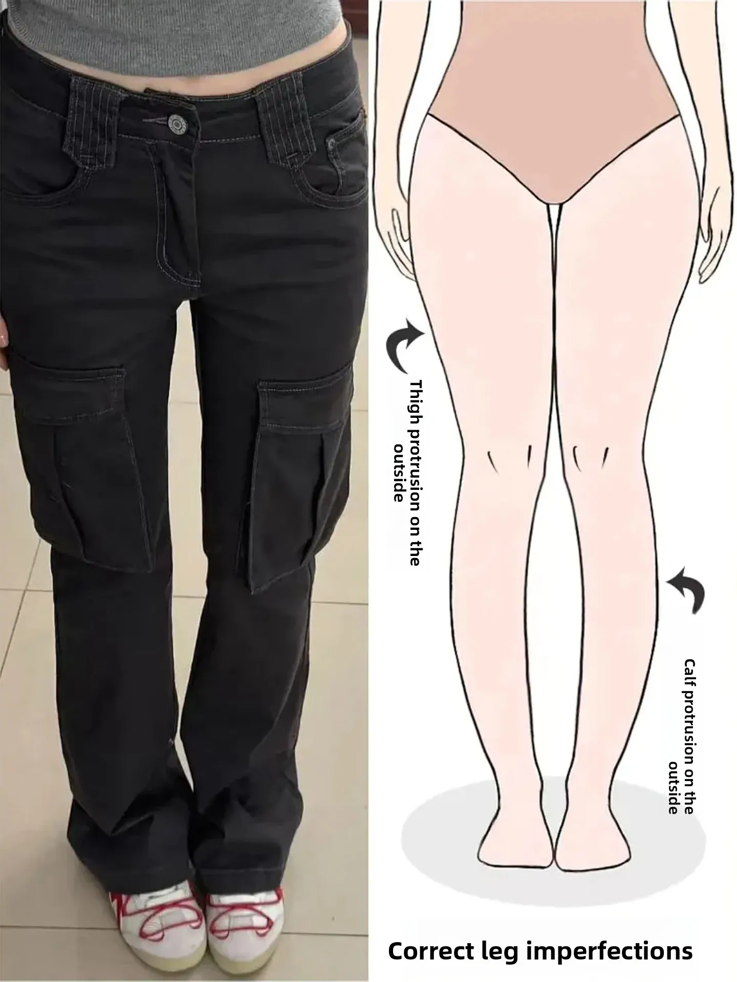 

Low Waist Workwear Style American Retro Denim Jeans for Women with Multiple Pockets Pear Shaped Body Street Style Summer New