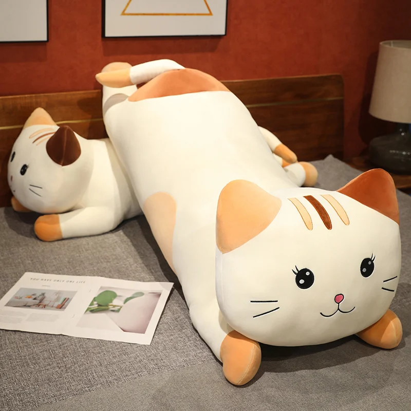 Squishy Kawaii Cat Doll Plush Toy Lying Stuffed Animal Toys Cat Soft Pillow Appeasing Present