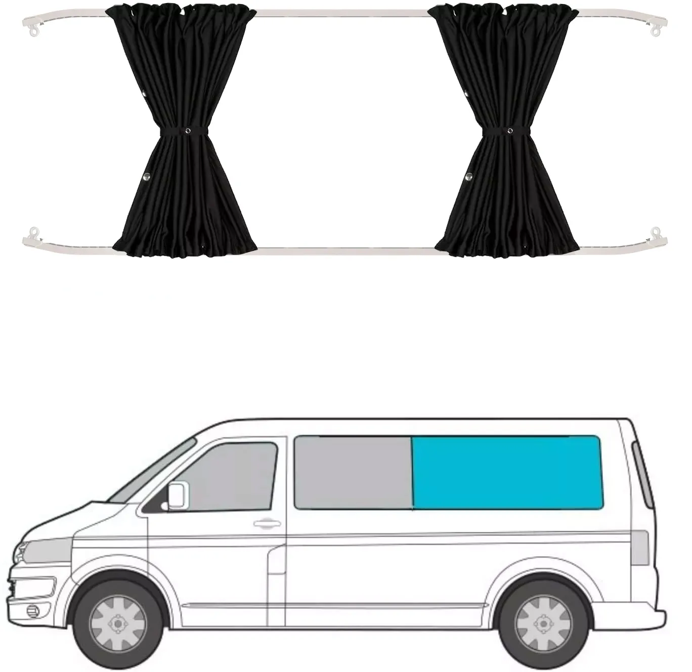 Auto Privacy Verduisteringsvenster Zonnescherm Gordijnen Met Slides Voor Vw Transporter T5 T6 T6.1 Van Reizen Camping Interieur Accessoires
