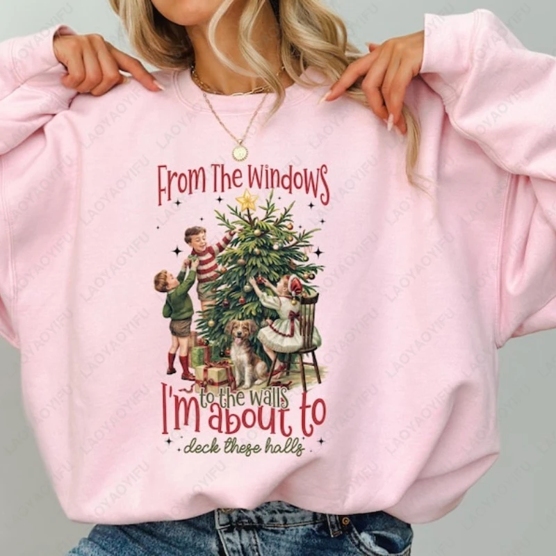 Das janelas para as paredes, estou sobre a baraja esses salões, moletom engraçado, camisa de natal, presente, deck de natal, pulôveres dos salões