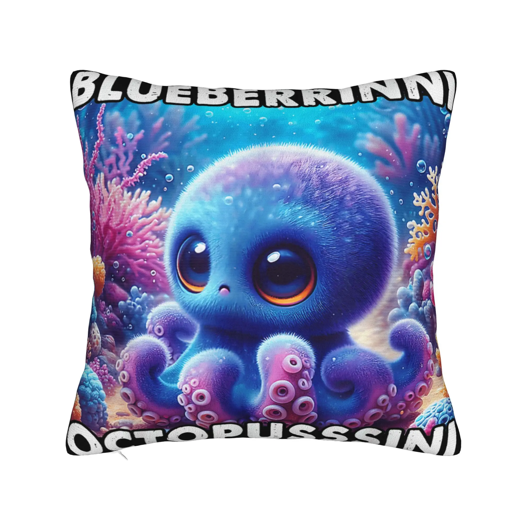 Blueberrinni Octopussini - Italian Brainrot Meme Pillowcases  Morden Pillow Case For Office Car Home Decor Soft Pillow Cover