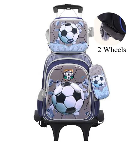 Crianças escola rolando mochila para meninos escola conjunto de mochila com rodas para meninas carrinho de viagem bagagem mochila saco com rodas