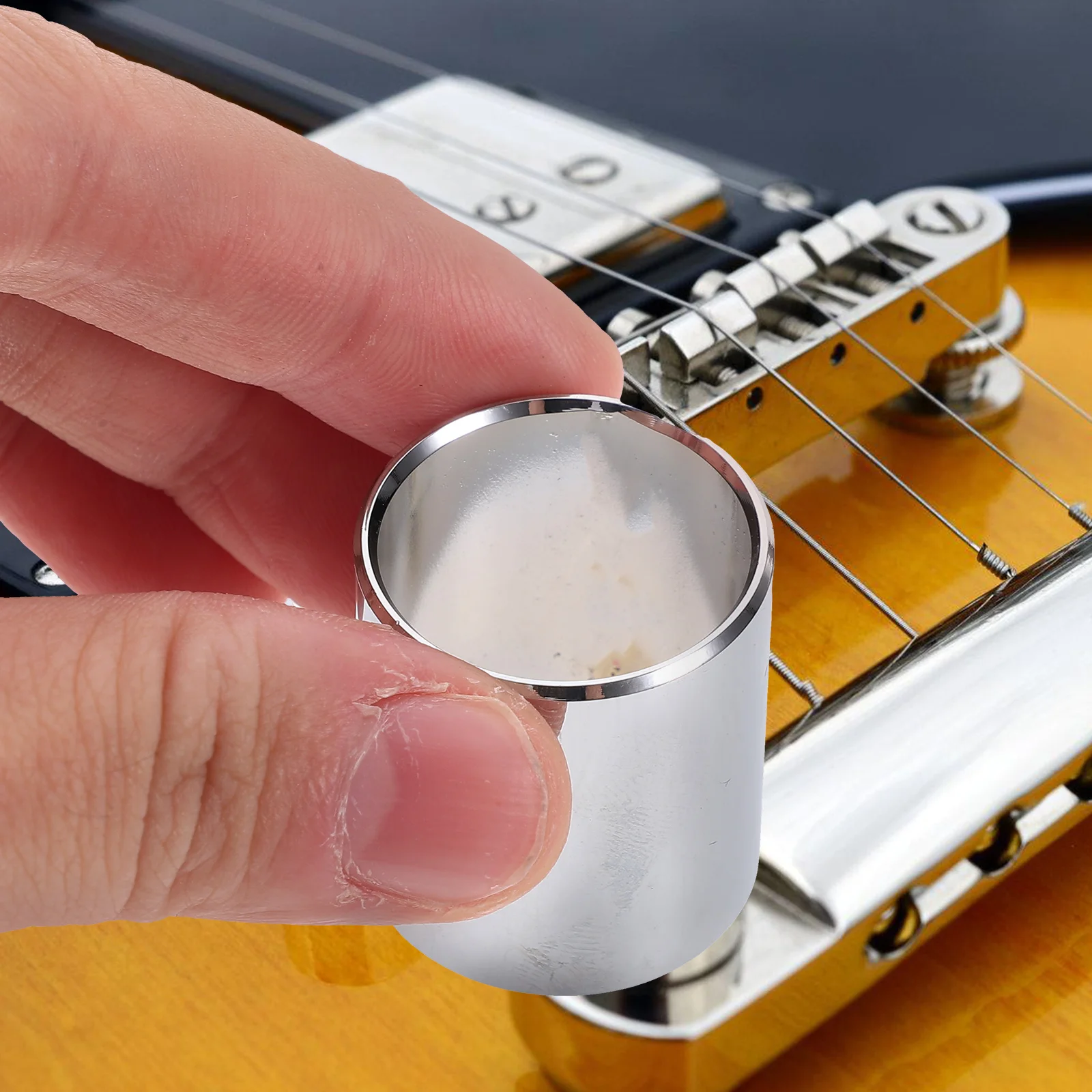 

4 Pcs Guitar Slide Metal Bass Stick Slides Stainless Steel Musical Instrument Slider Acoustic Electric Guitar Finger Protector