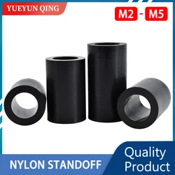 Black White Hollow Nylon Spacers Board Rack TV Mounting Standoff M2 M3 M4 M5 Insulation Washers Non Thread Spacing Screw Bolt