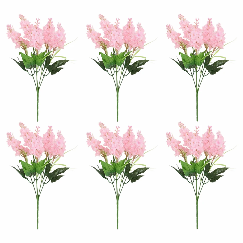 Artificial Lavender Hyacinth Floral Bundle 6 Stems for Living Room Bedroom Bathroom Kitchen and Patio Decor Applications