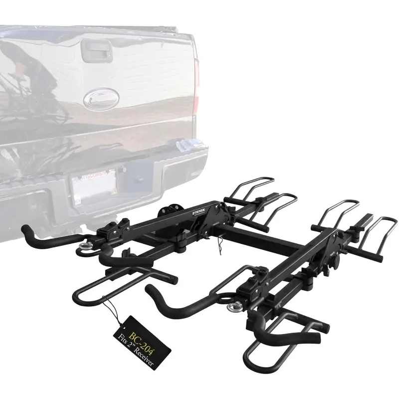 Furniture.BC-204 Portabicicletas con montaje en plataforma resistente – Portaequipajes plegable para 4 bicicletas, se adapta al receptor de enganche de 2", duradero.