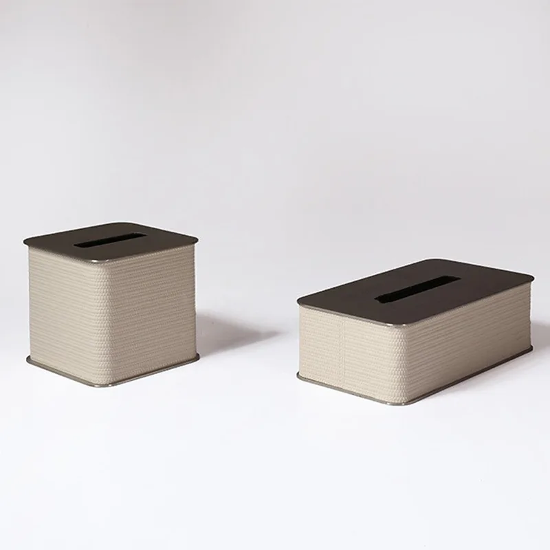 

Metal leather tissue box creative coffee table dining table pumping carton living room sample room home decoration