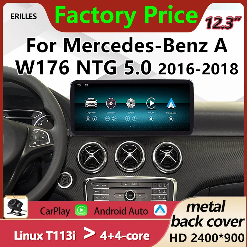 New For Mercedes Benz A Class W176 NTG 5.0 2016 2018 Car Multimedia Player Wireless Carplay Android auto Navigation Touch Screen