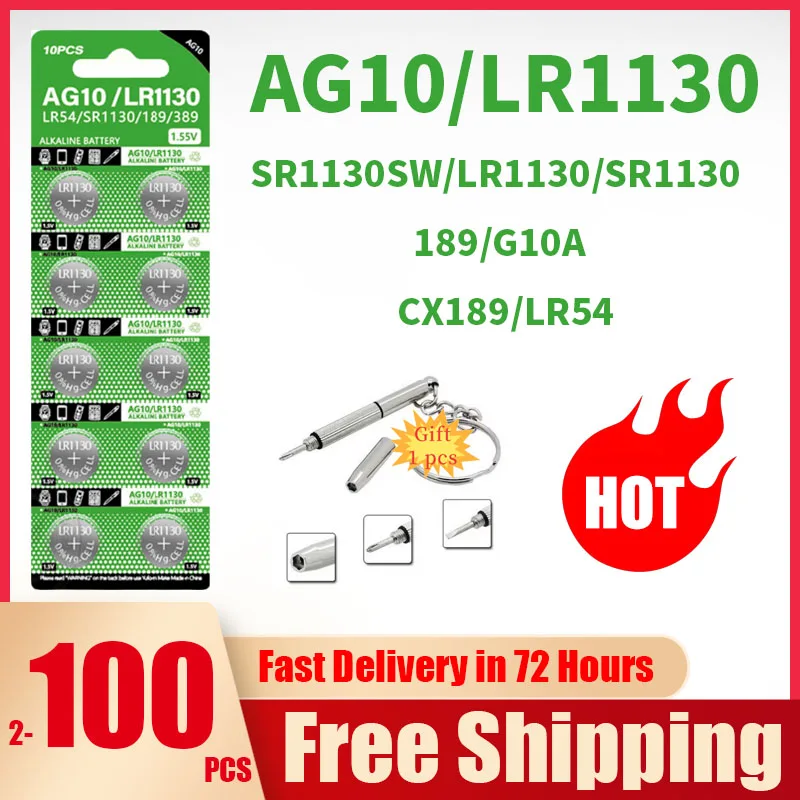 2-100Pcs AG10 LR113…
