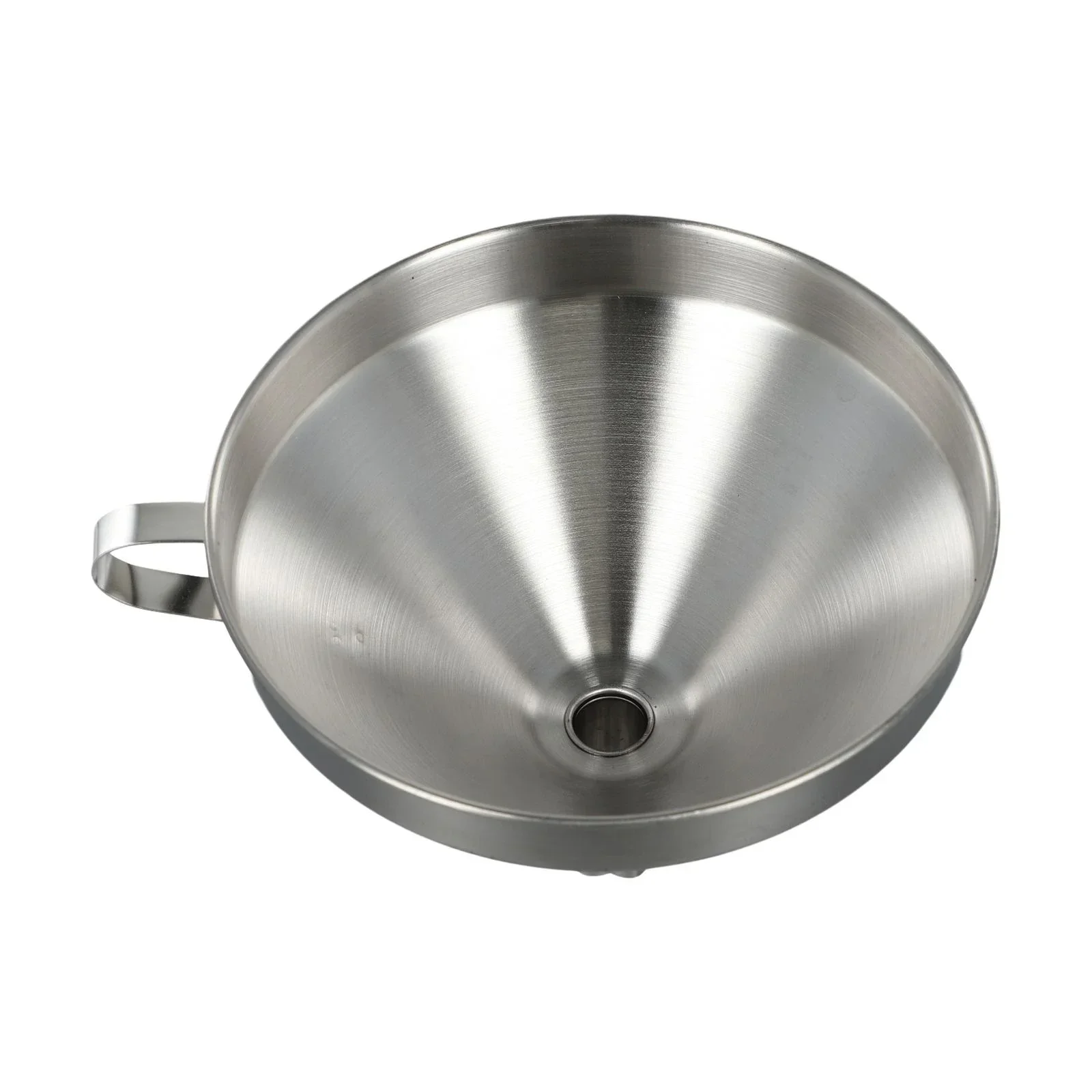 Stainless Steel Funnel for Everyday Kitchen Use Robust Construction Convenient Side Handle for Pouring Liquids Fine Grains