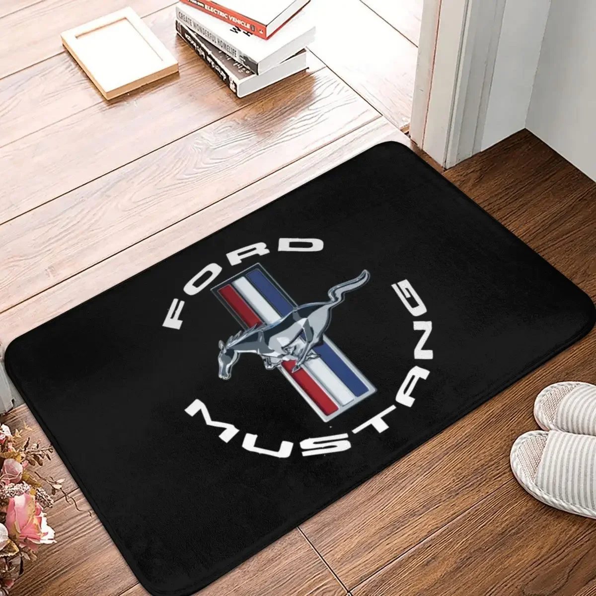 Ford Mustang Doormat Rug Carpet Mat Footpad Polyester Non-slip Washable Entrance Kitchen Bedroom Balcony Toilet