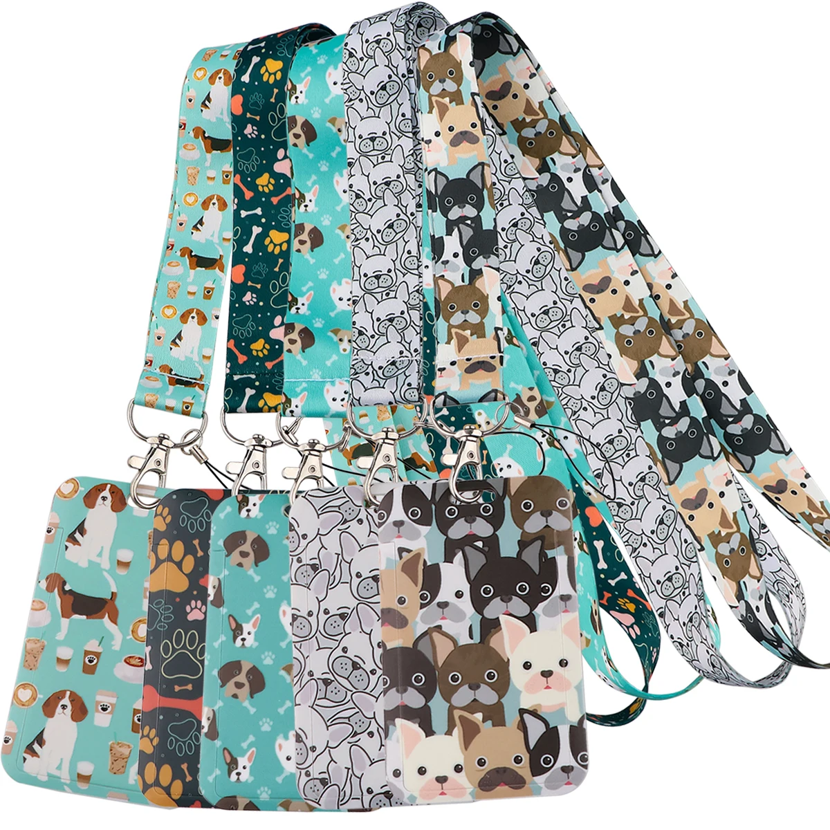 

Cute Puppy Lanyards ID Badge Holder Keychain Key Holder Hang Rope Keyrings Accessories For Friends Kids Colleague Gifts