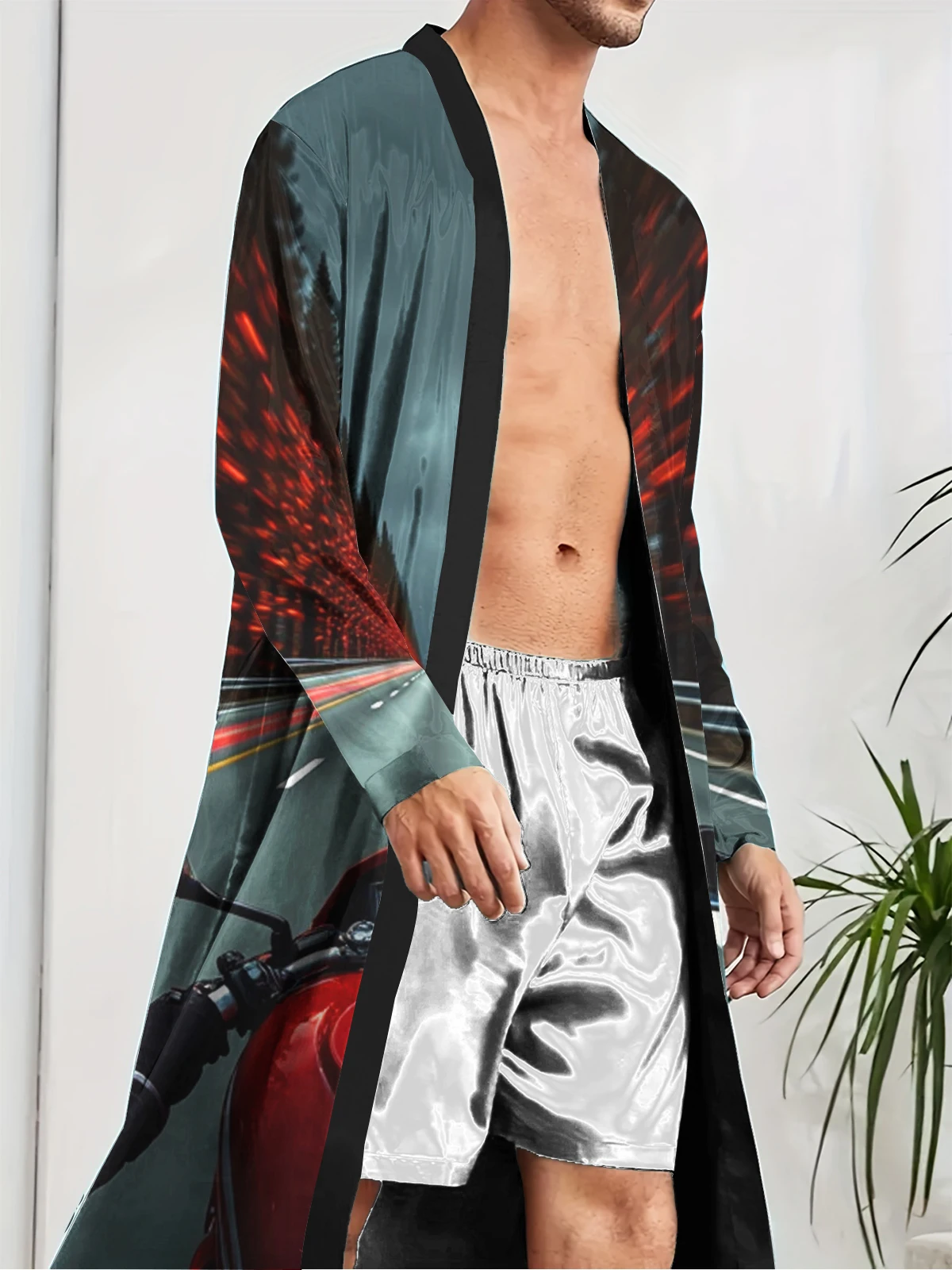 1pcs Men's Robes 2026 Spring/Summer 3D Printed robe sleepwear Bathrobe men Graphic Funny pajamas Men's bathrobe Breathable