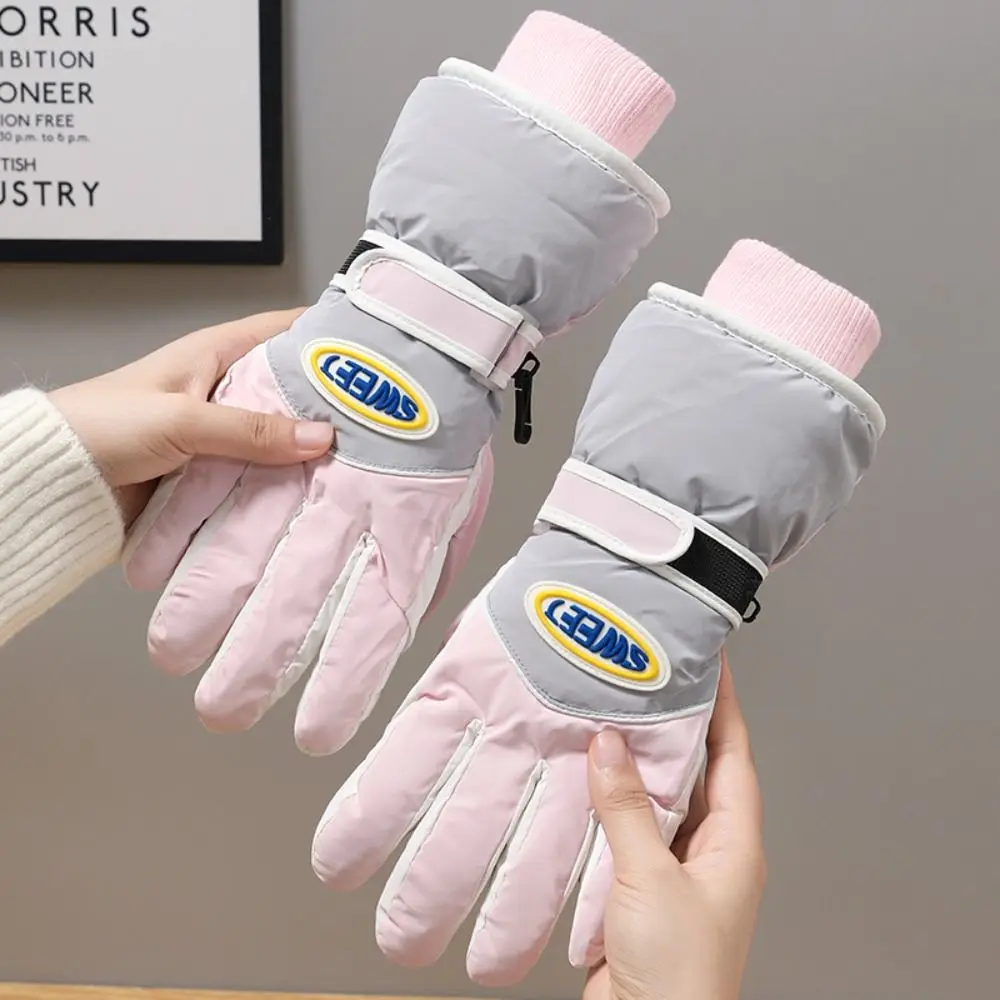 

Модные сохраняющие тепло перчатки для сноуборда, ветрозащитные лыжные перчатки с сенсорным экраном, водонепроницаемые утолщенные варежки с длинными пальцами для пешего туризма