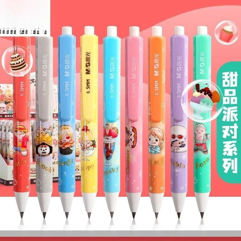 1-6 Stück One Piece Blind Box Neutraler Stift Kurzer Stift Taschenstift Unterschriftenstift Schwarz 0,5 Cartoon Spaßiger Schüler-Prüfungsstift