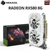 MOUGOL Full New AMD Radeon RX580 8G Graphics Card GDDR5 Memory Video Gaming Card PCIE3.0x16 HDMI-compatible for Desktop Computer