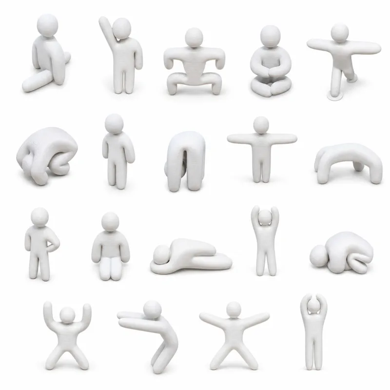 18pcs/set Meccha Chameleon 3D Printing Figurines Funny Can Be Colored Posture Model Home Desktop Decoration Collection