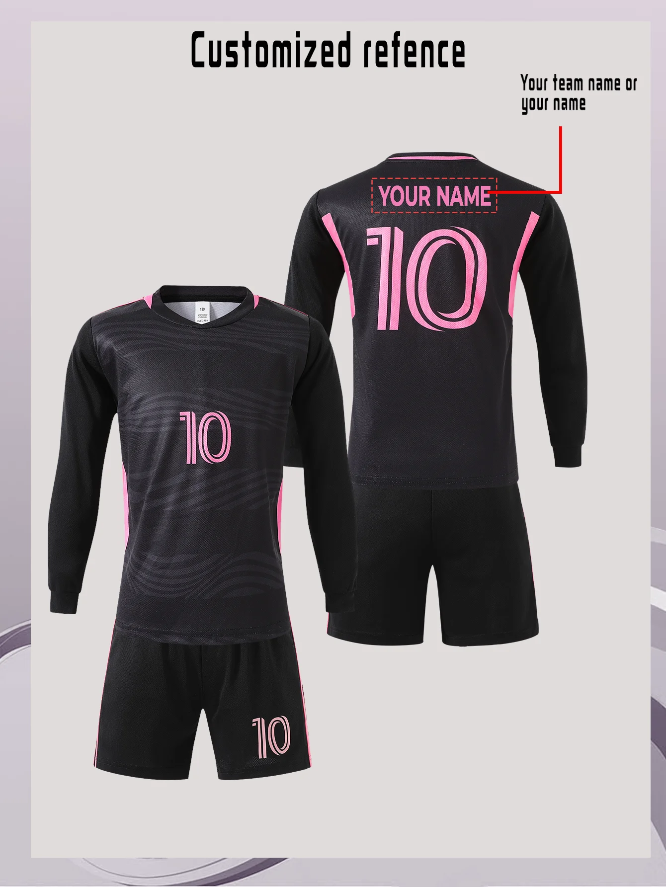 Children's Sports Football Kit Quick Dry Casual Training Uniform Set with Personalized Name Customization Fixed Number 10