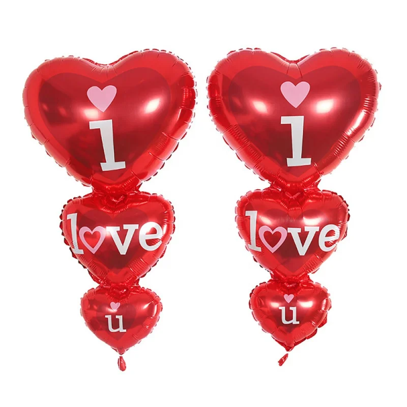 

Custom Large Conjoined Heart I Love You Aluminum Foil Helium Balloon Valentine's Day Wedding Party Decoration Supplies