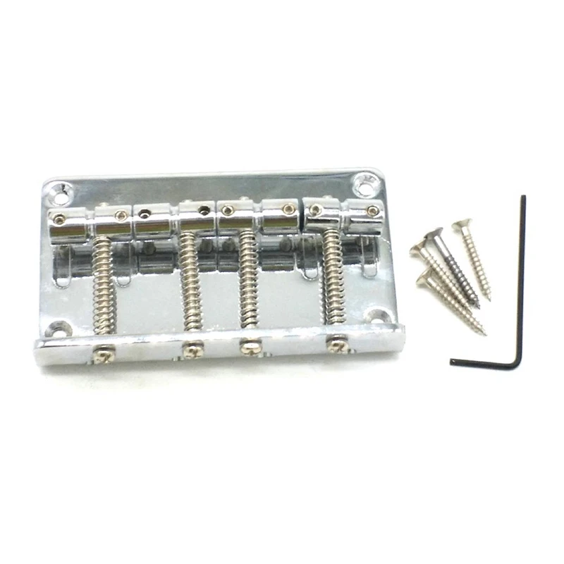 

Pb4 String Bass Bridge Tailpiece Fixed Saddles For Electric Bass Guitar Jazz Bass Or Precision Bass Parts Kit