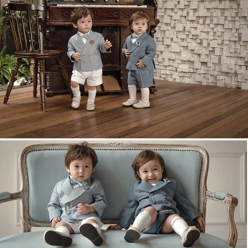 Baby Boys 1 Year Clothing Suit Birthday Dress Kids New Year Photograph Sets Children Formal Wedding Party Tuxedo Wear