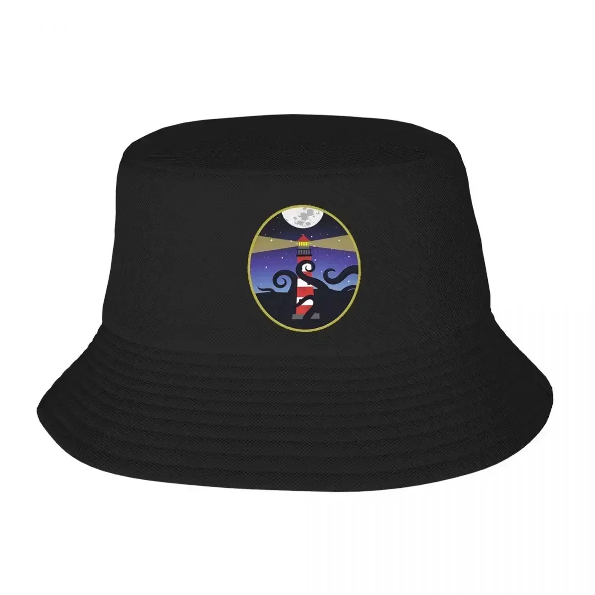 2026 OFMD Lighthouse And Kraken Bucket Hat Panama For Kids Bob Hats Autumn Fisherman Hats Summer Beach Fishing Unisex Caps